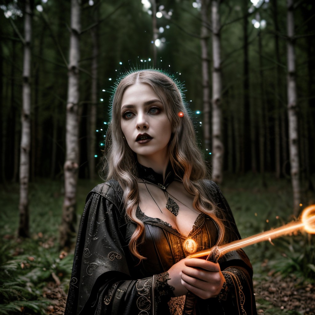 00438-2089117281-masterpiece, intricate photo, female witch with a magic wand of a wizard,  lightning strikes comes out of the magic wand, casts.jpg